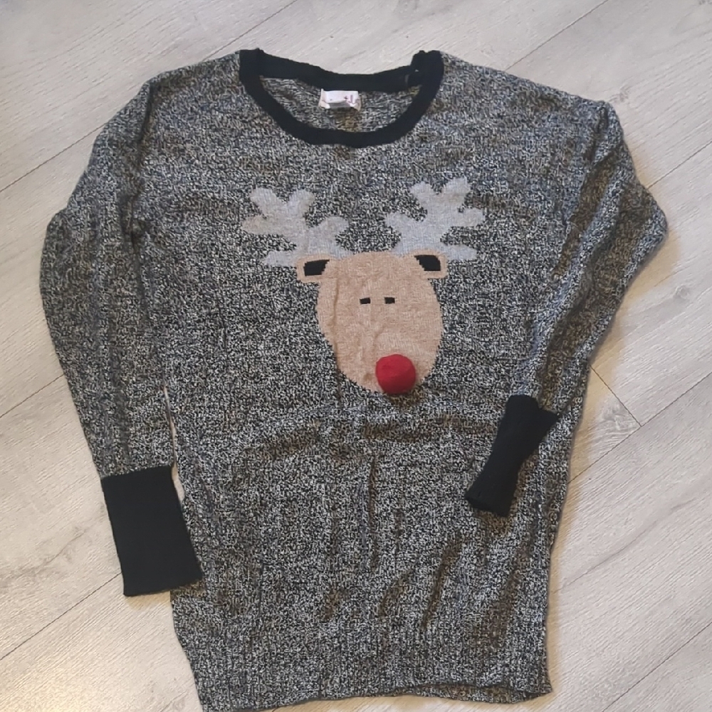 Gray Reindeer Sweater